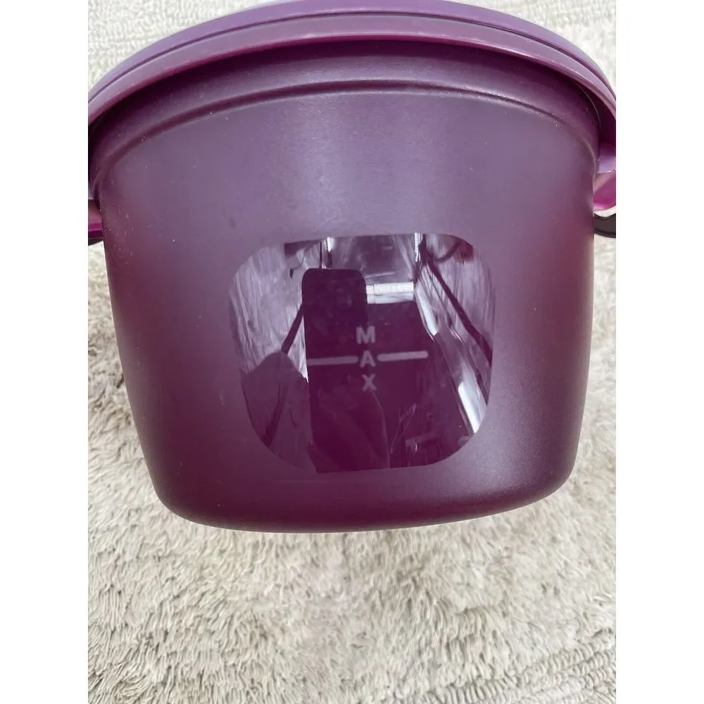 Tupperware 6451 Microwave Rice Maker Steamer Cooker 2 Piece Set Purple 2.2L Bowl